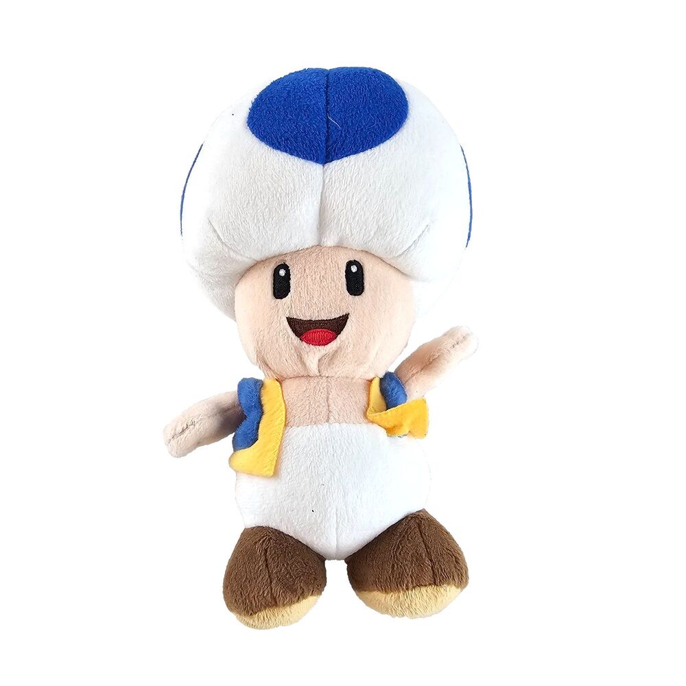Nintendo Super Mario Blue Toad Plush Bean Bag Stuffed Toy 7"